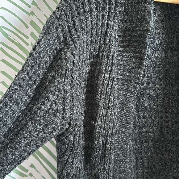 BERSHKA GRAY LONG CARDIGAN - Picture 3 of 5